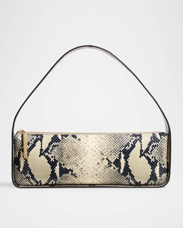 Lori Python-Embossed Leather Shoulder Bag